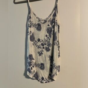 Mudd white and blue tank top (small)